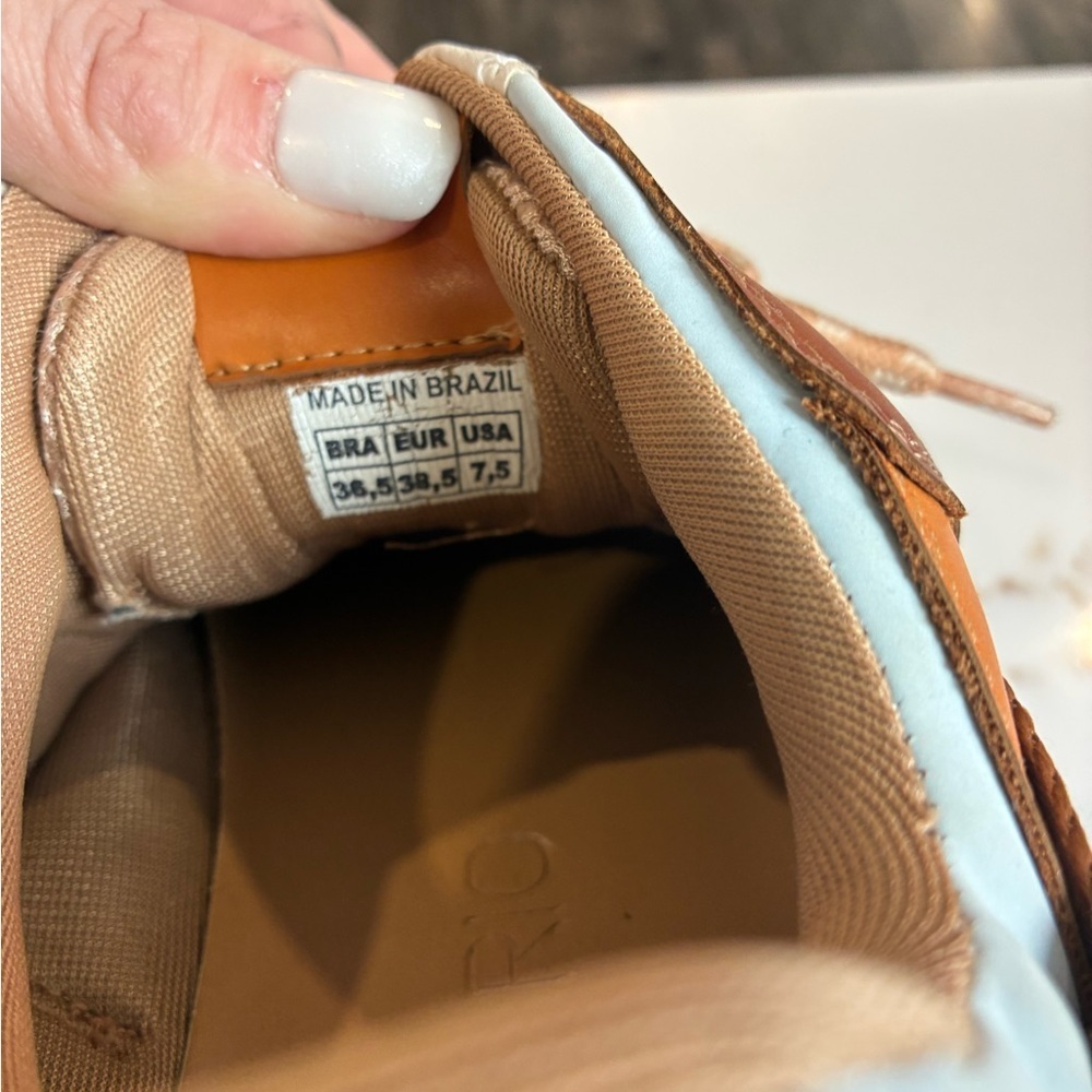 Farm Rio Floresta Mixed Media Platform Sneakers in the Caramel color size 7.5 - Picture 3 of 5